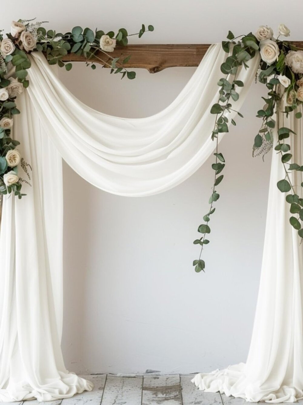 Ivory Wedding Arch Draping Fabric Backdrop Drapes Sheer 28.7"x 20FT